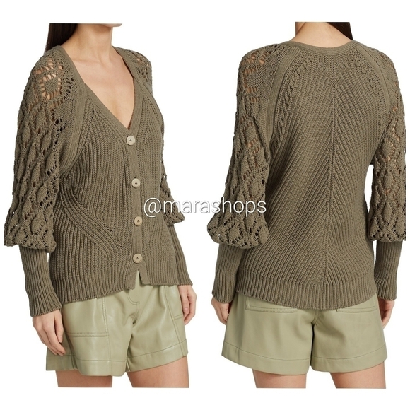 Jonathan Simkhai Adelline Directional Rib Knit Cardigan - Picture 2 of 8